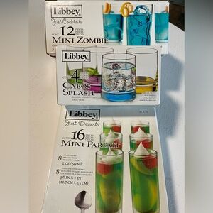 NEW W/BOXES LIBBY Just Desserts Multiple Clear Parfait, Zombie, Cabo Splash Sets